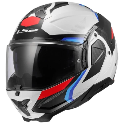 LS2 FF910 Advant II Triple bílo-modro-červená výklopná helma na motorku