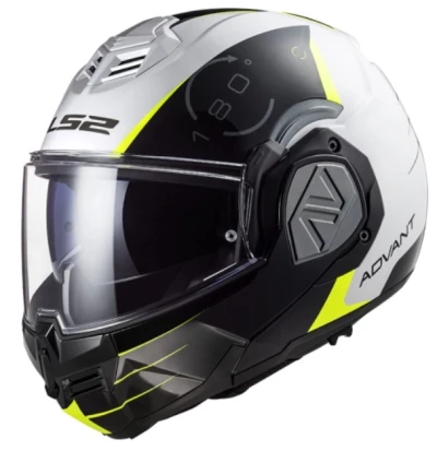 LS2 Advant Codex 06 černo-bílo-fluo žlutá výklopná přilba na motorku