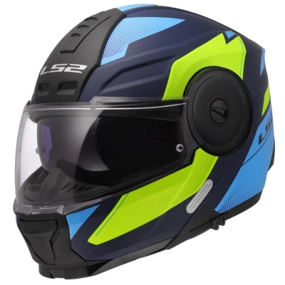 LS2 FF902 Scope II Duria modro-fluo žlutá výklopná helma na motorku