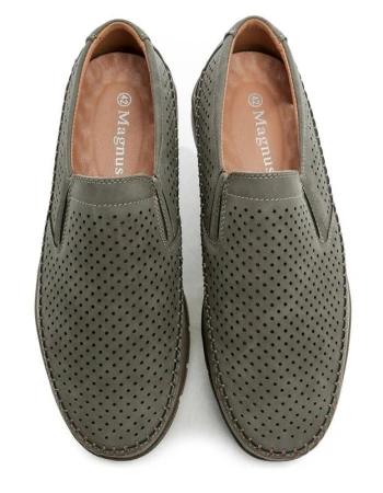 Magnus 321-0129-C1 khaki pánské letní mokasíny