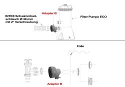 Marimex Adaptér B k prepojeniu bazénov Intex (2 ks) - 29061 (VÝPREDAJ)
