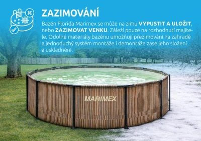 Marimex Bazén Florida 3,05x0,91 m se skimmerem - motiv TEAK