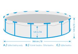 Marimex Florida 3,66x1,22 m bazén se zabudovaným skimmerem - motiv TEAK