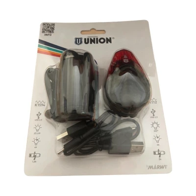 Marwi Světlo přední a zadní diodové UN-200 + UN-210, USB, černé Marwi Světlo přední a zadní diodové UN-200 + UN-210, USB, černé