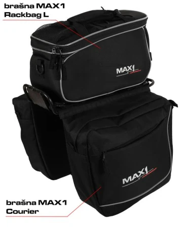 Max1 Courier černá dvoubrašna na nosič