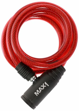 Max1 zámek spirála 1200x8 mm červený Max1 zámek spirála 1200x8 mm červený