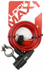 Max1 zámek spirála 1200x8 mm červený