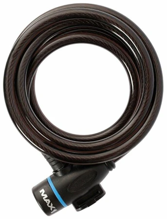 Max1 černý 1800x8 mm spirálový zámek se 4 klíči
