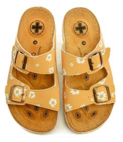 Medi Line 1633-25 žltá kvet dámske zdravotné papuče