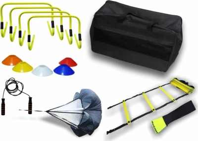 Merc sport Multifunkční agility set překážek – žlutý, Akce fotbalový míč zdarma