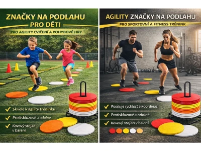 Merc sport Agility značky na podlahu 12 ks se stojánkem
