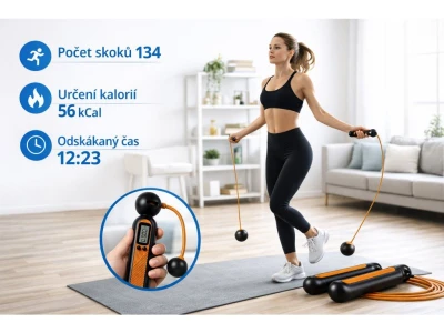 Merc sport Fitness švihadlo bezdrátové, digitální – modré