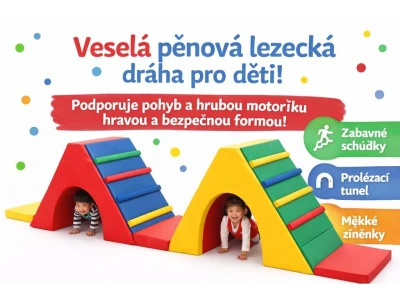 Merc sport Pěnová prolézací dráha pro děti – schůdky a tunel