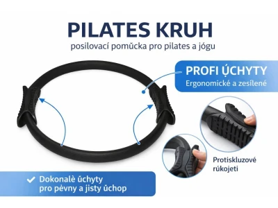 Merc sport Pilates kruh – posilovací pomůcka pro pilates a jógu (PROFI úchyty) modrý