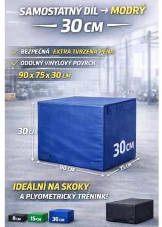 Merc sport Plyometrický box – díl 30 cm modrý