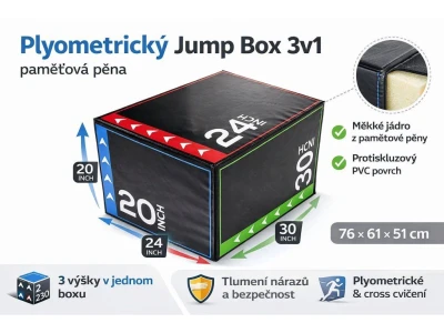 Merc sport Plyometrický Jump Box 3v1 – měkký pěnový box
