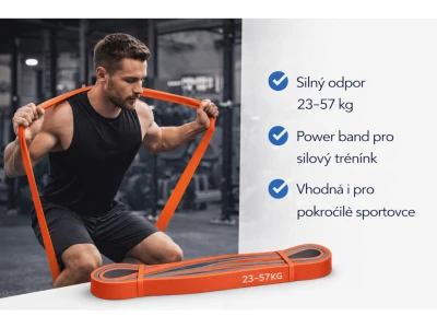 Merc sport Power Band TPE 23–57 kg – posilovací guma oranžová