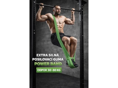 Merc sport Power Band TPE 30–80 kg – posilovací guma zelená