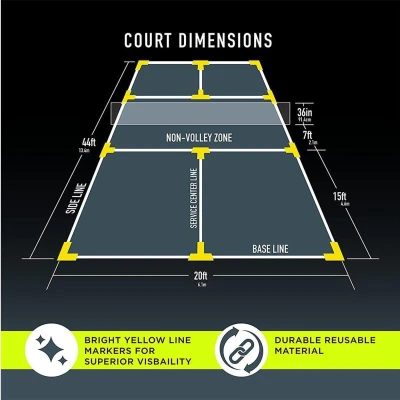 Merco Court Marker Kit lajny na pickleball žlutá