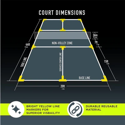 Merco Court Marker Kit lajny na pickleball žlutá