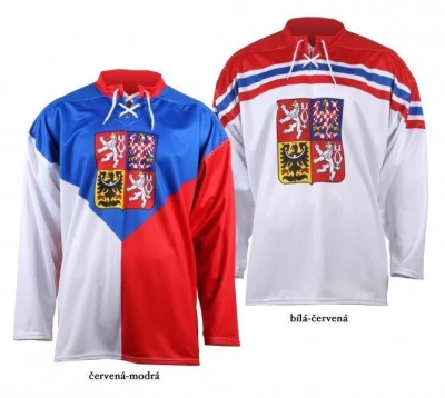 Merco ČR OH Soči 2014 replika hokejový dres - bez potisku POUZE XL - bílá-červená (VÝPRODEJ)