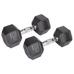 Merco Hex Rubber Dumbbell činka 1 pár