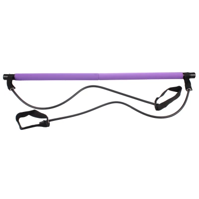 Merco Pilates Sticks posilovací tyč s gumou fialová