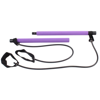 Merco Pilates Sticks posilovací tyč s gumou fialová