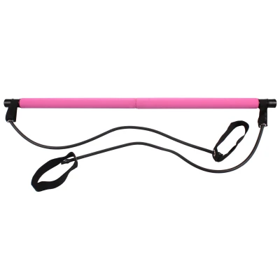 Merco Pilates Sticks posilovací tyč s gumou růžová
