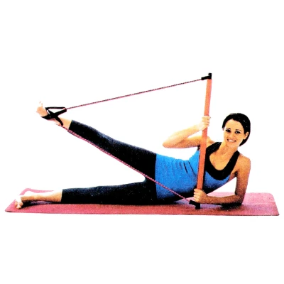Merco Pilates Sticks posilovací tyč s gumou růžová