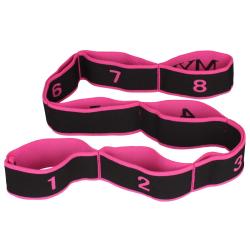 Merco Yoga 8 Cell strečingový popruh čierna-ružová