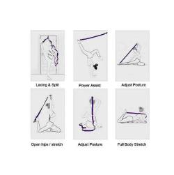 Merco Yoga 8 Cell strečingový popruh čierna-ružová