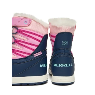 Merrell Snow Bank 5.0 WTRPF K navy/pink dětské zimní boty