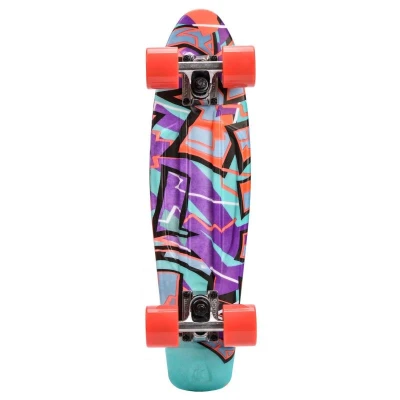 Meteor Flip Multi plastový skateboard grafitti