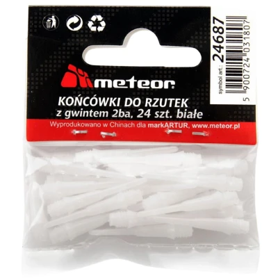 Meteor Tips 24 bílé hroty k šipkám