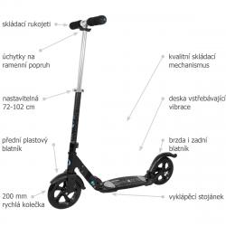 Micro Flex Black Matte 200 mm PU koloběžka