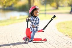 Micro Mini2go Deluxe Plus - červená (red) + reflexní sada