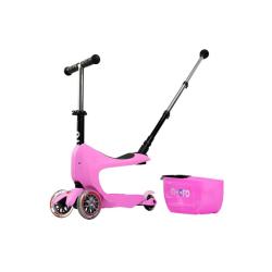 Micro Mini2go Deluxe Plus - ružová (pink) + reflexná sada Micro Mini2go Deluxe Plus - ružová (pink) + reflexná sada