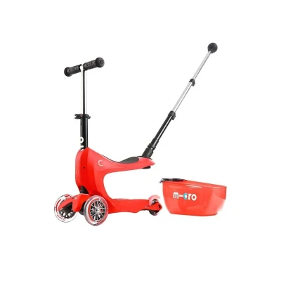 Micro Mini2go Deluxe Plus - červená (red) + reflexní sada