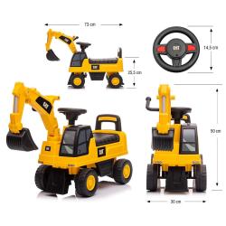 Milly Mally Dětské odrážedlo bagr se zvukem CAT Excavator žlutý