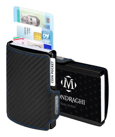 Mondraghi Racing Carbon Blue černá pánská peněženka