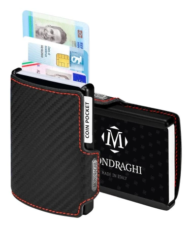 Mondraghi Racing Carbon Red černá pánská peněženka