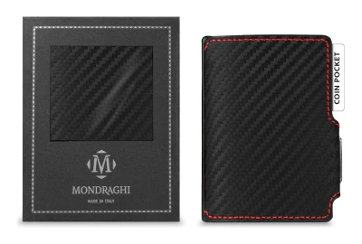Mondraghi Racing Carbon Red černá pánská peněženka