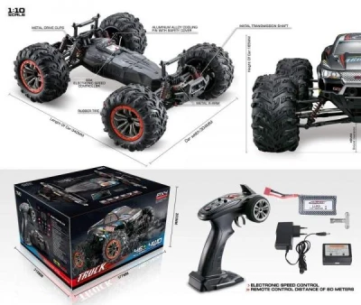 MonsterTruck 1:10, 2 motory, 46km/h+ voděodolné