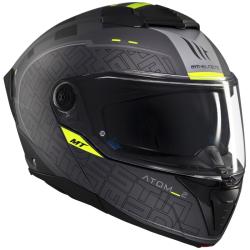 MT Helmets Atom 2 SV Destiny matná čierno-šedá vyklápacia prilba + zľava 400,- na príslušenstvo