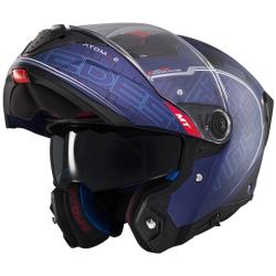 MT Helmets Atom 2 SV Destiny matná modro-čierna výklopná prilba + zľava 400,- na príslušenstvo