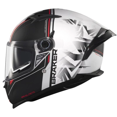 MT Helmets Braker SV Charm matná černo-bílá Integrální helma + sleva 300,- na příslušenství