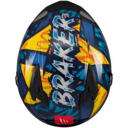 MT Helmets Integrální helma na motorku Braker SV Fury modro-žlutá XS + sleva 400,- na příslušenství