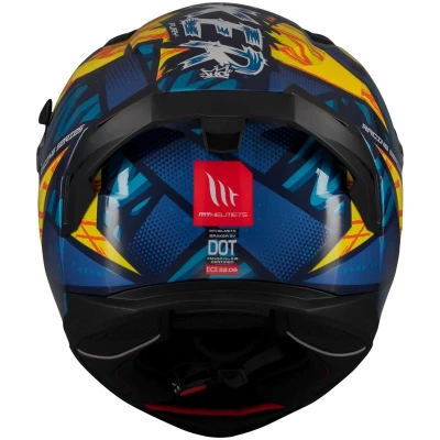 MT Helmets Integrální helma na motorku Braker SV Fury modro-žlutá XS + sleva 400,- na příslušenství