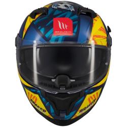 MT Helmets Integrální helma na motorku Braker SV Fury modro-žlutá XS + sleva 400,- na příslušenství